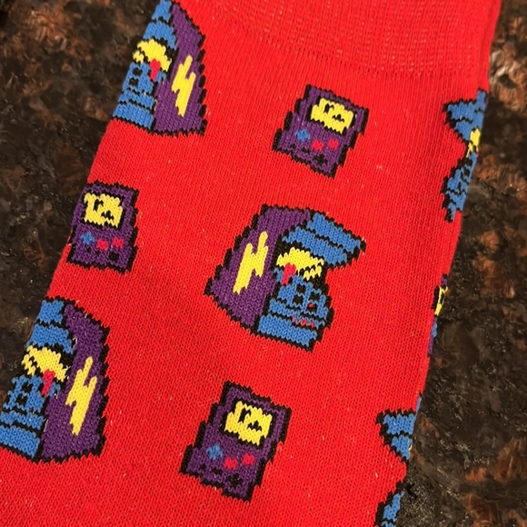 Men’s 6 Pairs Of Crazy Crew Socks Bright Colors With Printed Objects - Picture 5 of 10